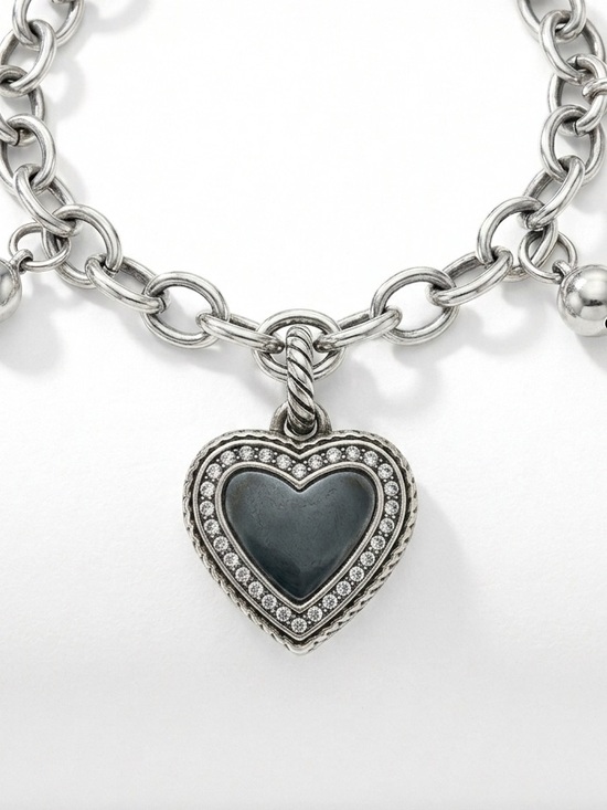 Brighton Jewelry - Brighton Halo Heart Charm Silver Crystal Heart Charm Believed Retired